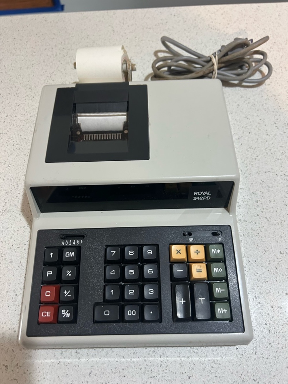Royal 242PD Vintage Printing Adding Machine - Gray